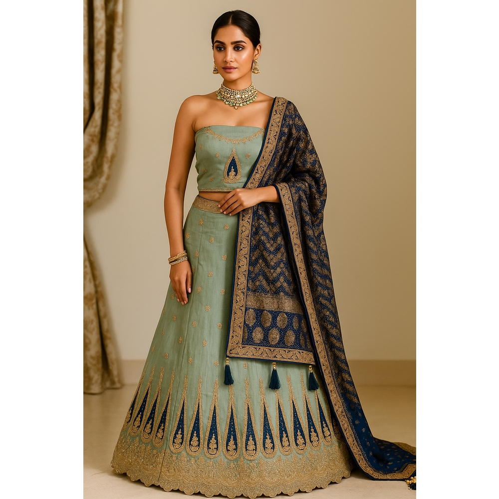 NOOR UNSTITCHED LENGHA SUIT MOK