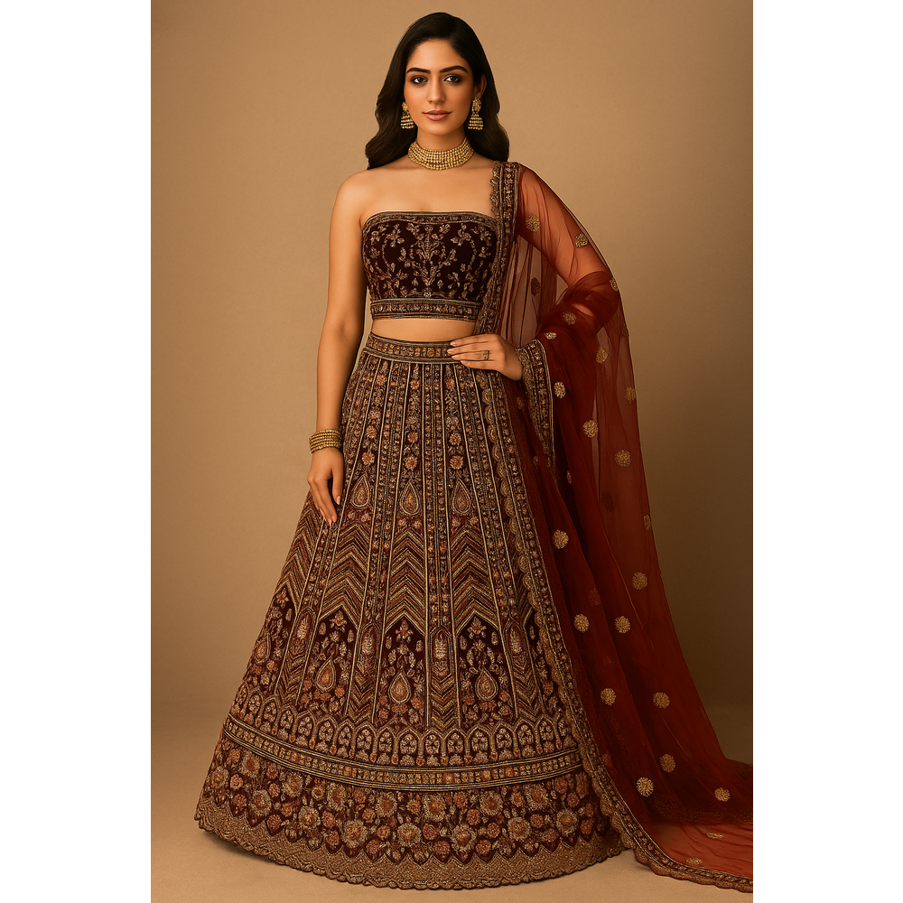AMANI SEMI-BRIDAL UNSTITCHED LENGHA SUIT STK