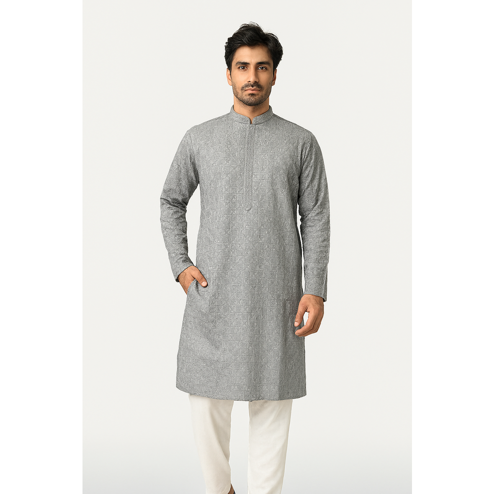 AAKASH MENS SEQUENCE KURTA SUIT