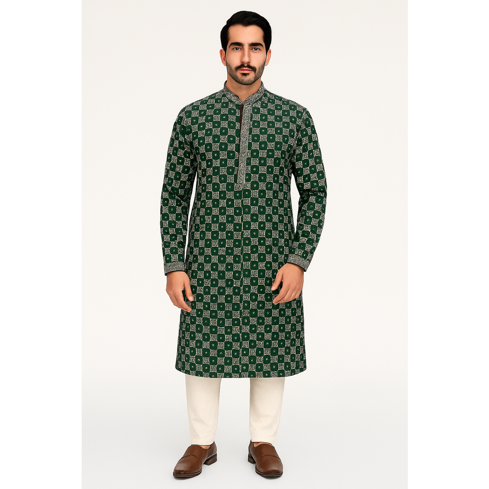 AZHAR MENS SEQUENCE KURTA SUIT