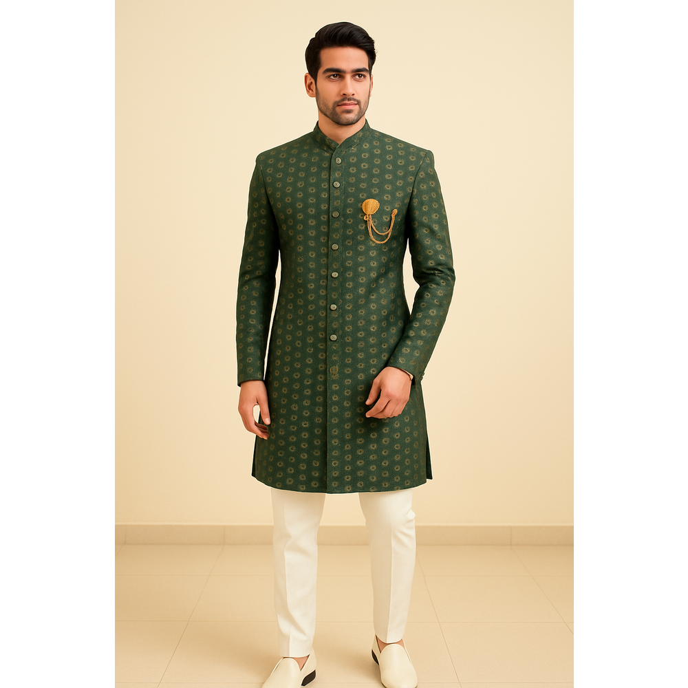 DEEPAK MENS SEMI INDO WESTERN SUIT 