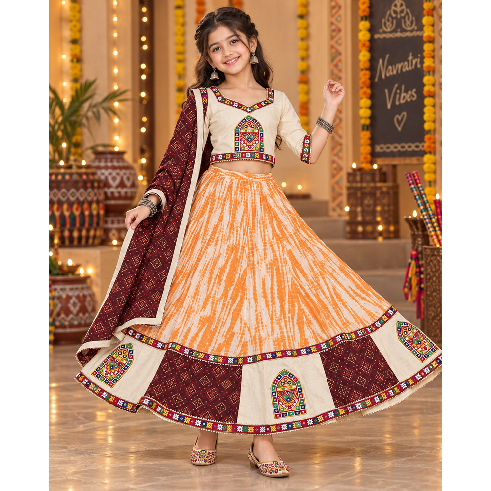 ANAYA GIRLS GARBA LEHENGA SET