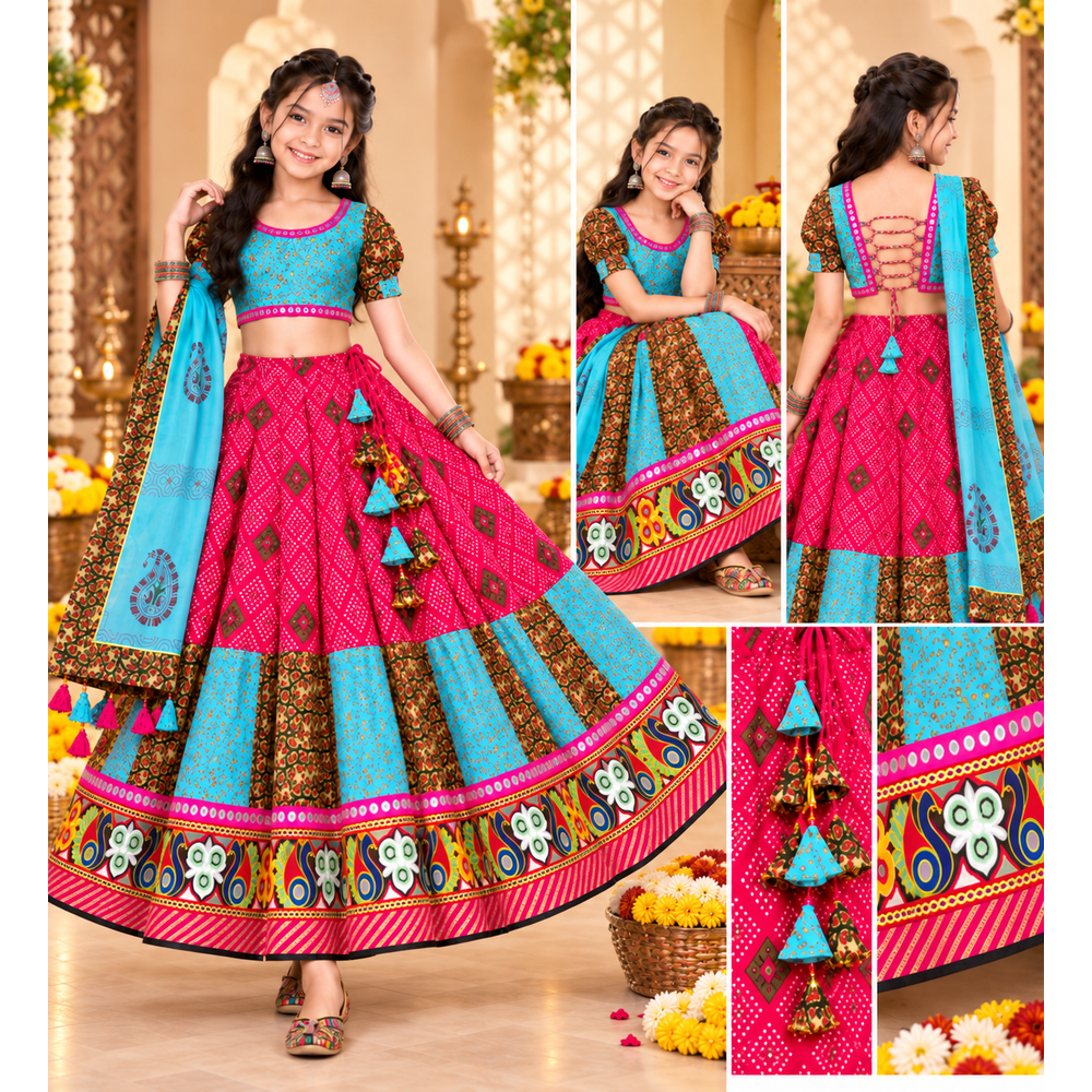 KAVYA GIRLS GARBA LEHENGA SET