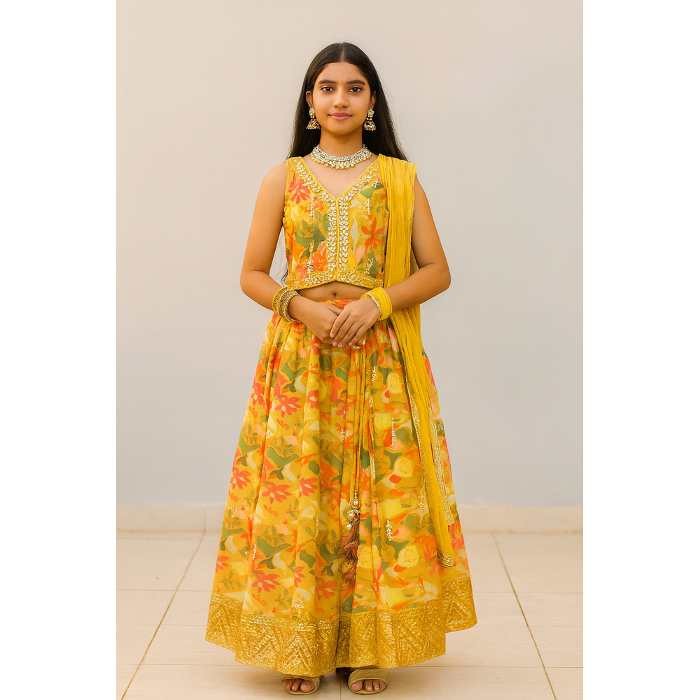 ELMA GIRLS FLORAL LENGHA 