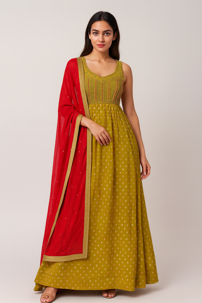 knee length dresses for ladies Gulaal | Chaandni Wedding Formals | Meena main image 1