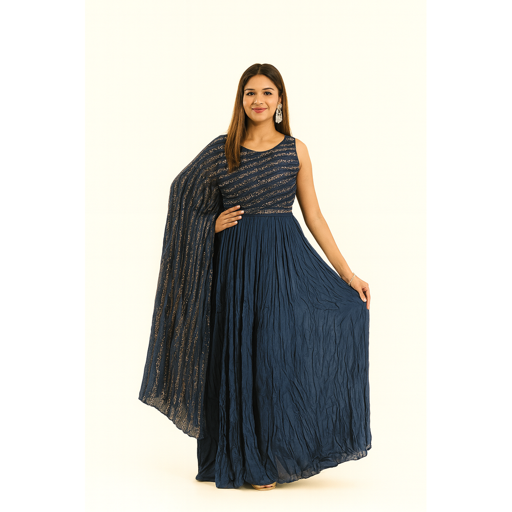 EASHWARI DUPATTA ATTACTED GOWN 