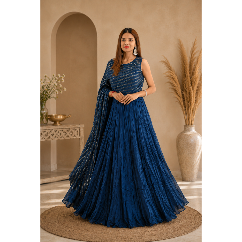 EASHWARI DUPATTA ATTACTED GOWN 