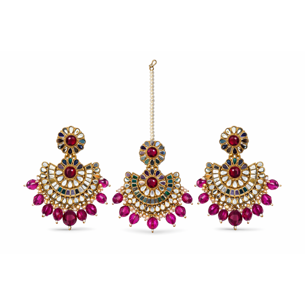 ELEGANT EARRING WITH MAANG TIKKA