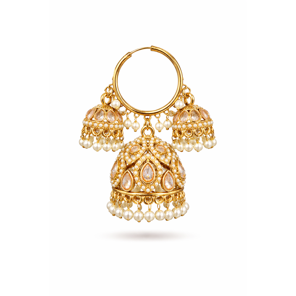 ELEGANT KUNDAN JHUMKA EARRINGS
