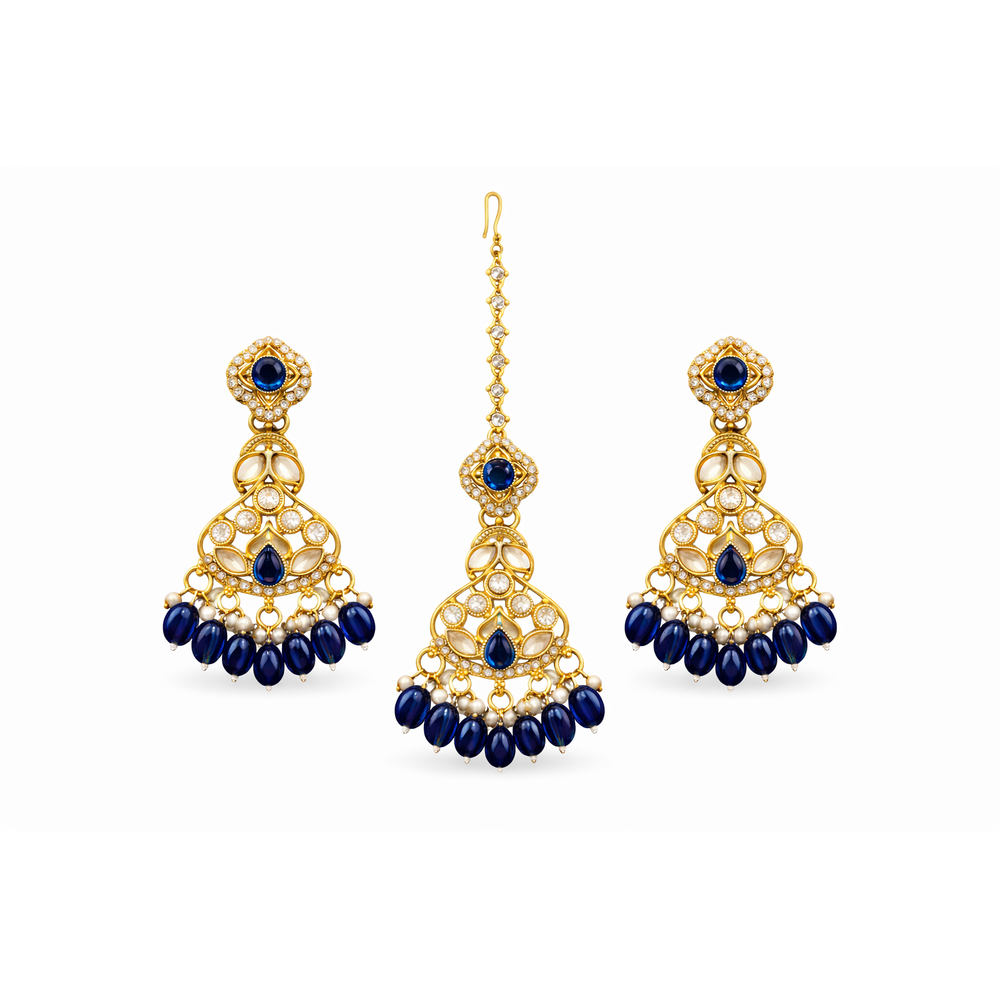 ELEGANT EARRING WITH MAANG TIKKA