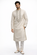 MENS OFF WHITE EMBROIDERED KURTA ONLY