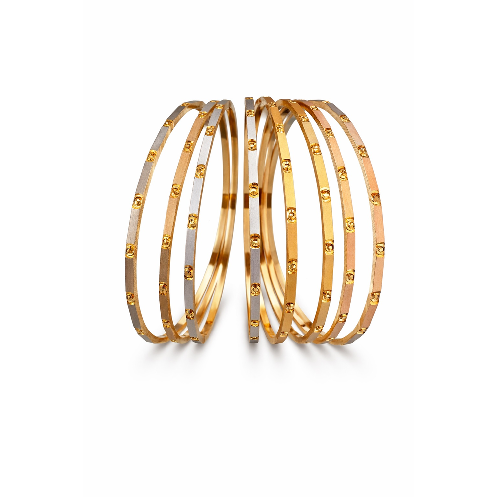 GOLD TEXTURED BANGLE SET