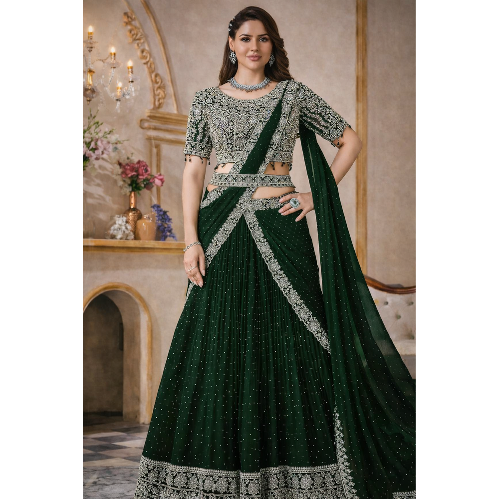 RANI CHOLI LEHENGA SAREE