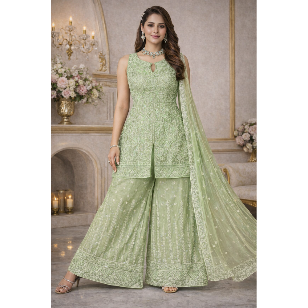 KALIFA ELEGANT FLARE PLAZO SUIT