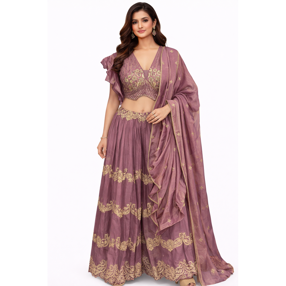 JALILAH SHORT TOP PLAZOO SUIT