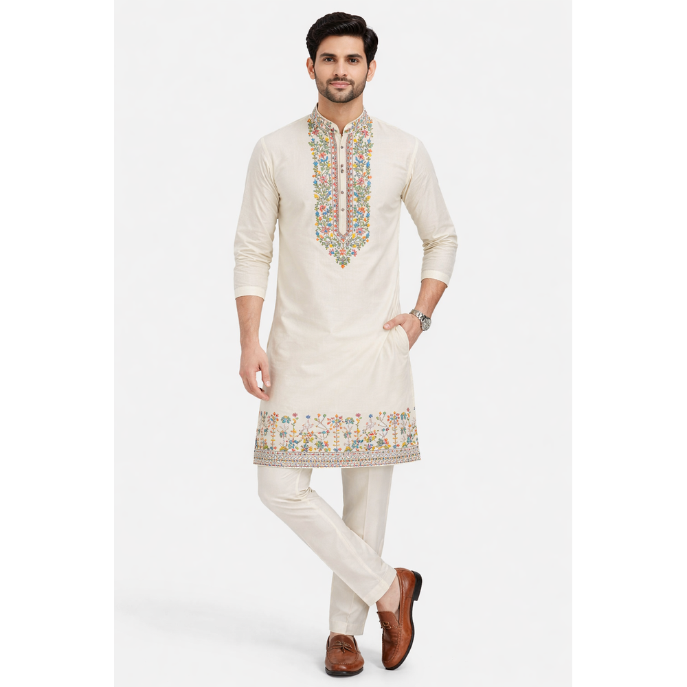 AZHAR MENS EMBROIDERED KURTA