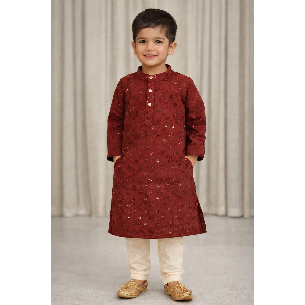 RUDRA BOYS SEQUENCE KURTA PANTS