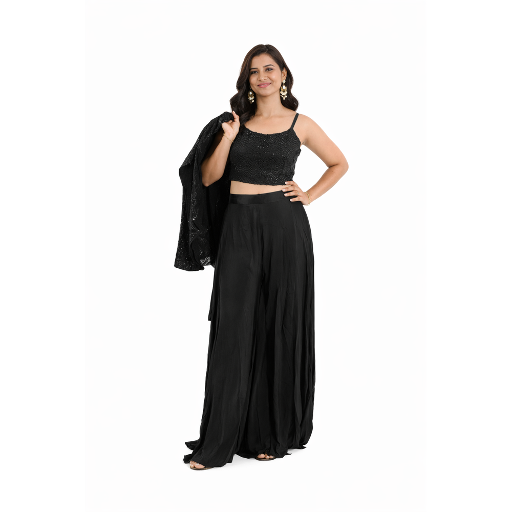 ISHIKA CHOLI JACKET PLAZO SUIT 