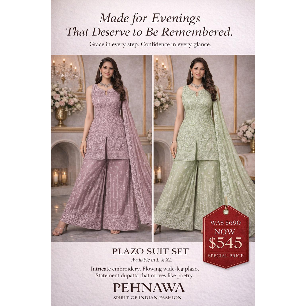 KALIFA ELEGANT FLARE PLAZO SUIT