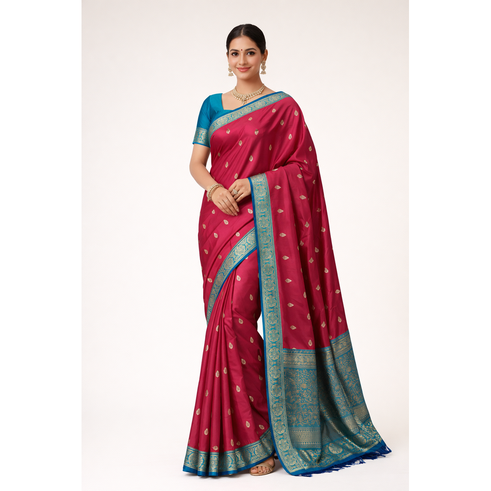 AYAT SILK CONTRAST BORDER SAREE