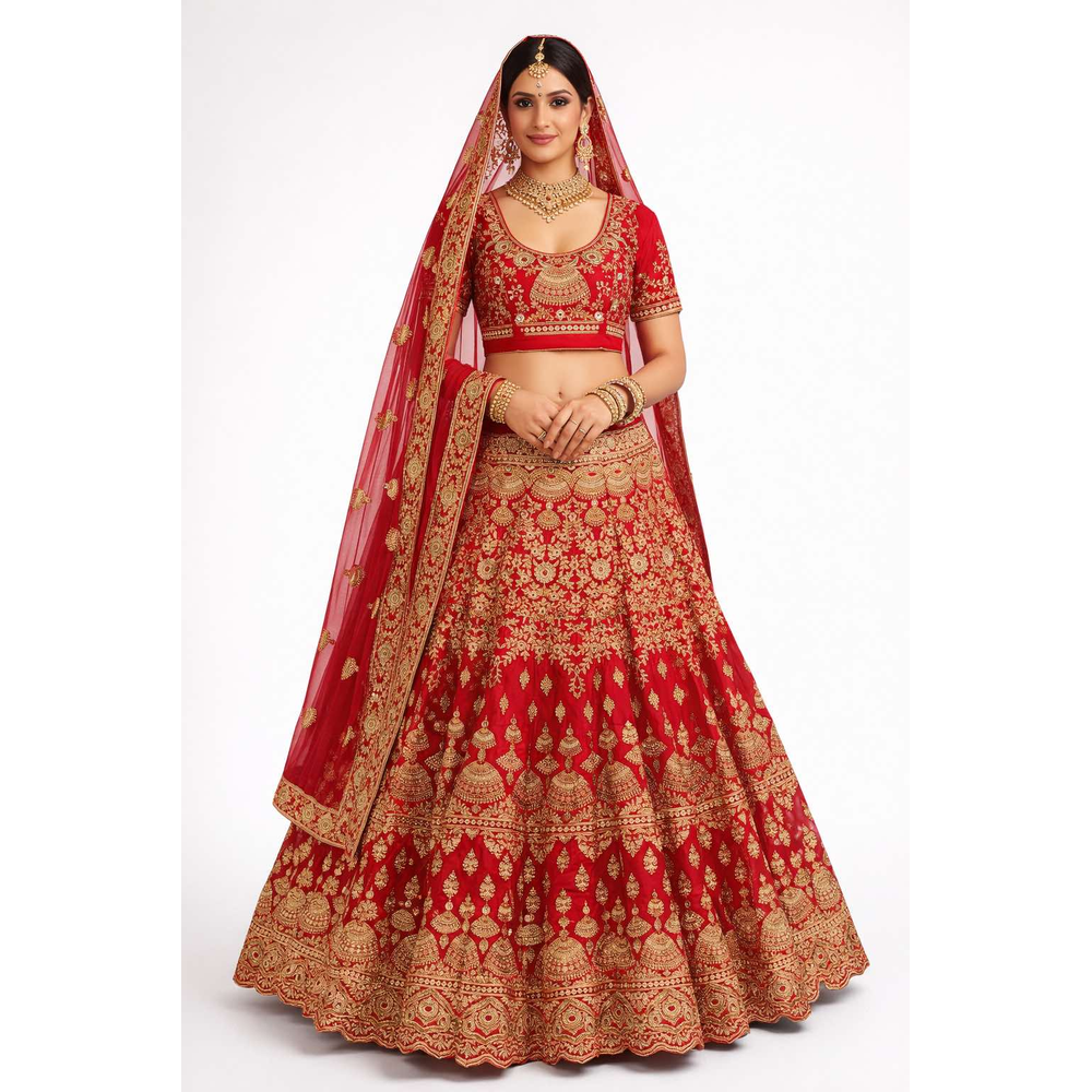 BRIDAL UNSTITCHED LEHENGA SUIT XL 