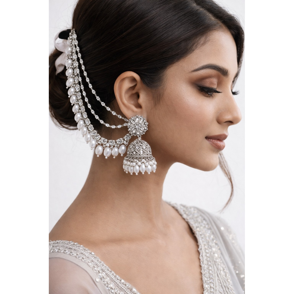 SLIVER JHUMKA EARRINGS