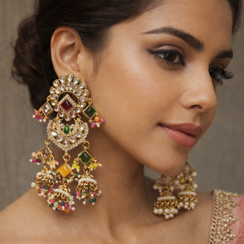 KUNDAN JHUMKA EARRING 
