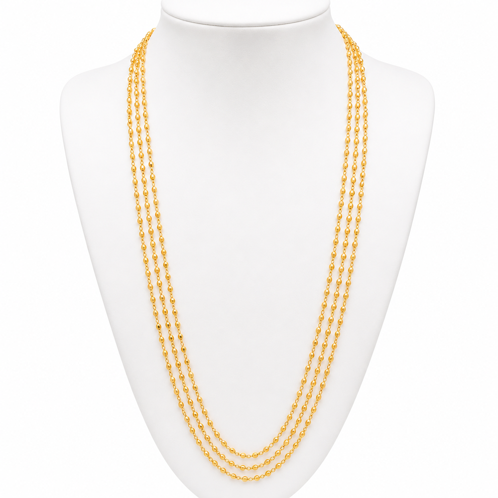 CRYSTAL 3 ROW NECKLACE CHAIN
