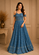LYLA EMBROIDERED OFF-SHOULDER GOWN
