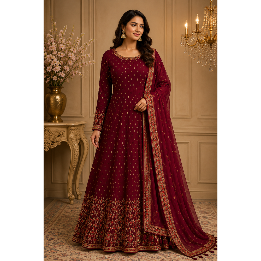 MINNA EMBROIDERED ANARKALI GOWN
