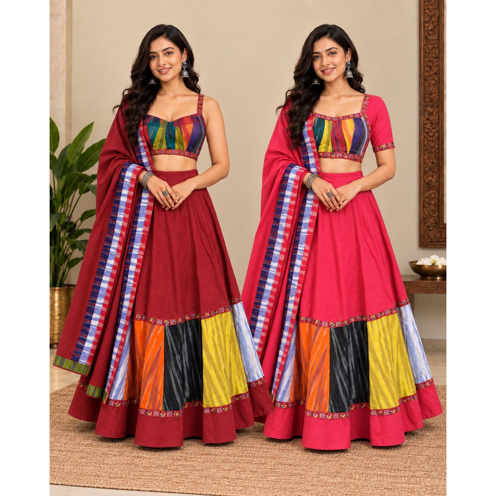 Aadhya Garba Lehenga Set (Double Blouse)