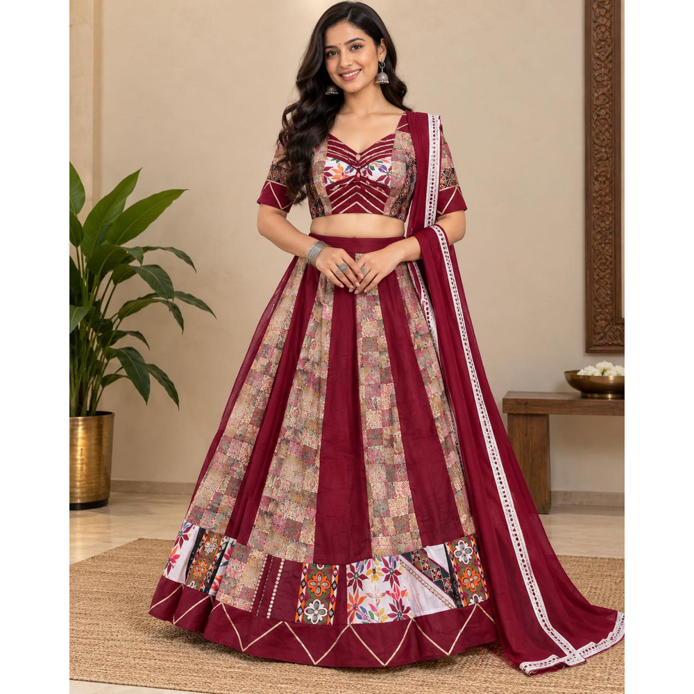 DIMIKA GARBA LEHENGA SET 