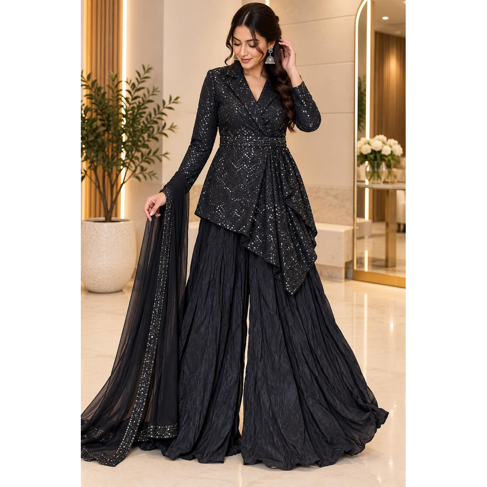 ISHIKA CHOLI JACKET PLAZO SUIT 
