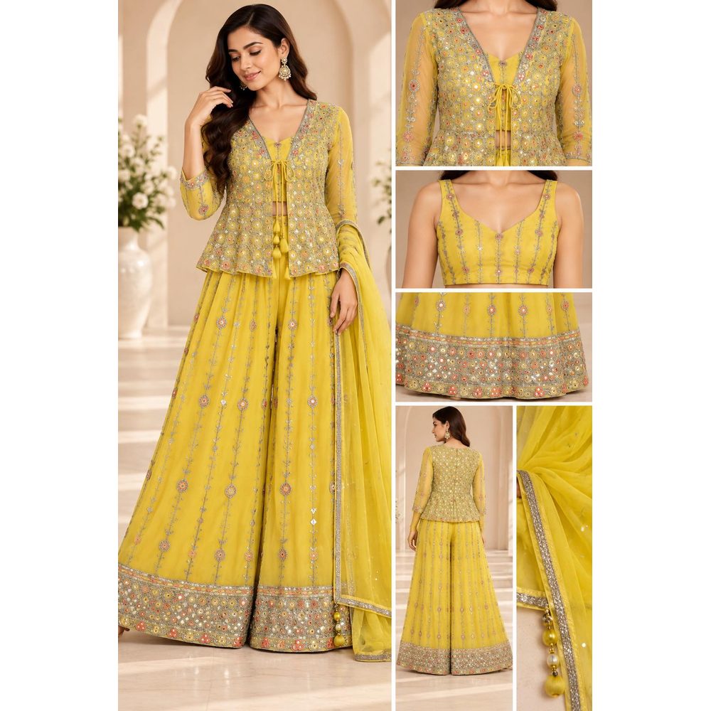 INAYA HALF JACKET PLAZO SUIT