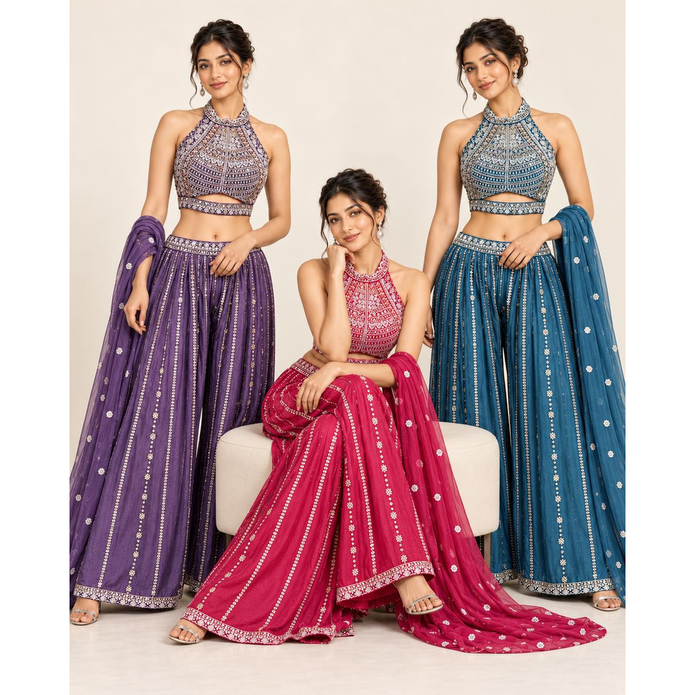AASHVI SHORT TOP PLAZO SUIT