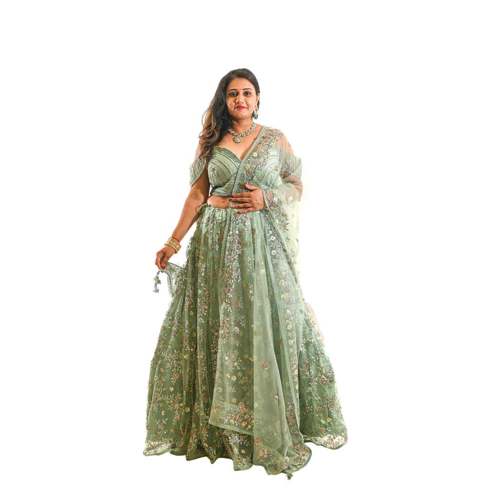 ANJANA LADIES NETTING LEHNGA SUIT SMS